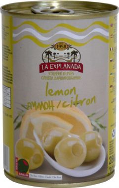 Zelené olivy plněné citronovou pastou 280g